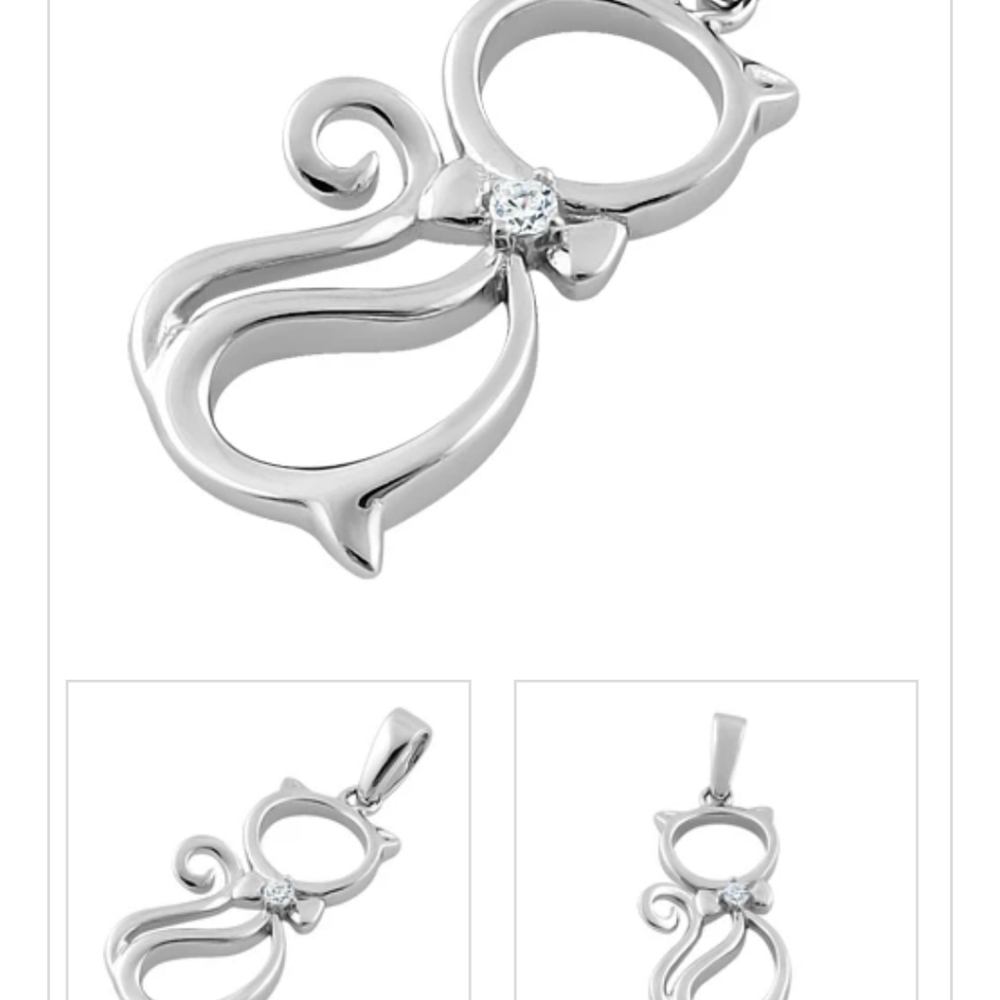 Kitty cat sterling silver charm